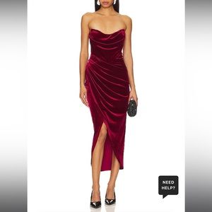 ASTR The Label Red Velvet Dress